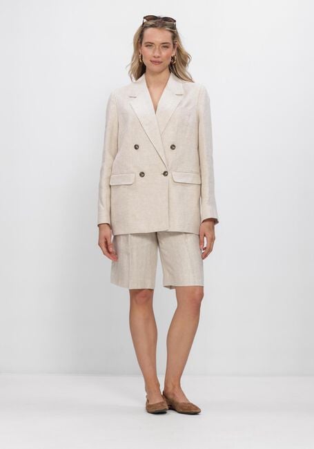 Beige SELECTED WOMEN Shorts SLFIDA MW LINEN BERMUDA SHORTS - large