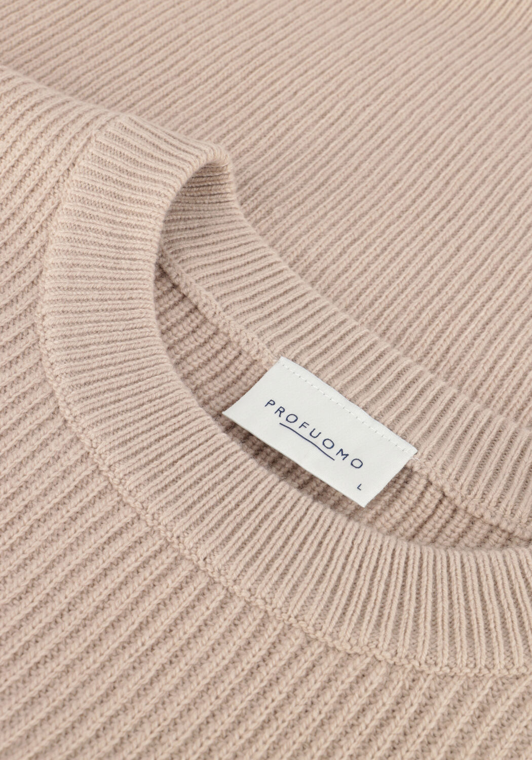 Beige PROFUOMO Trui PULLOVER CREW NECK - large