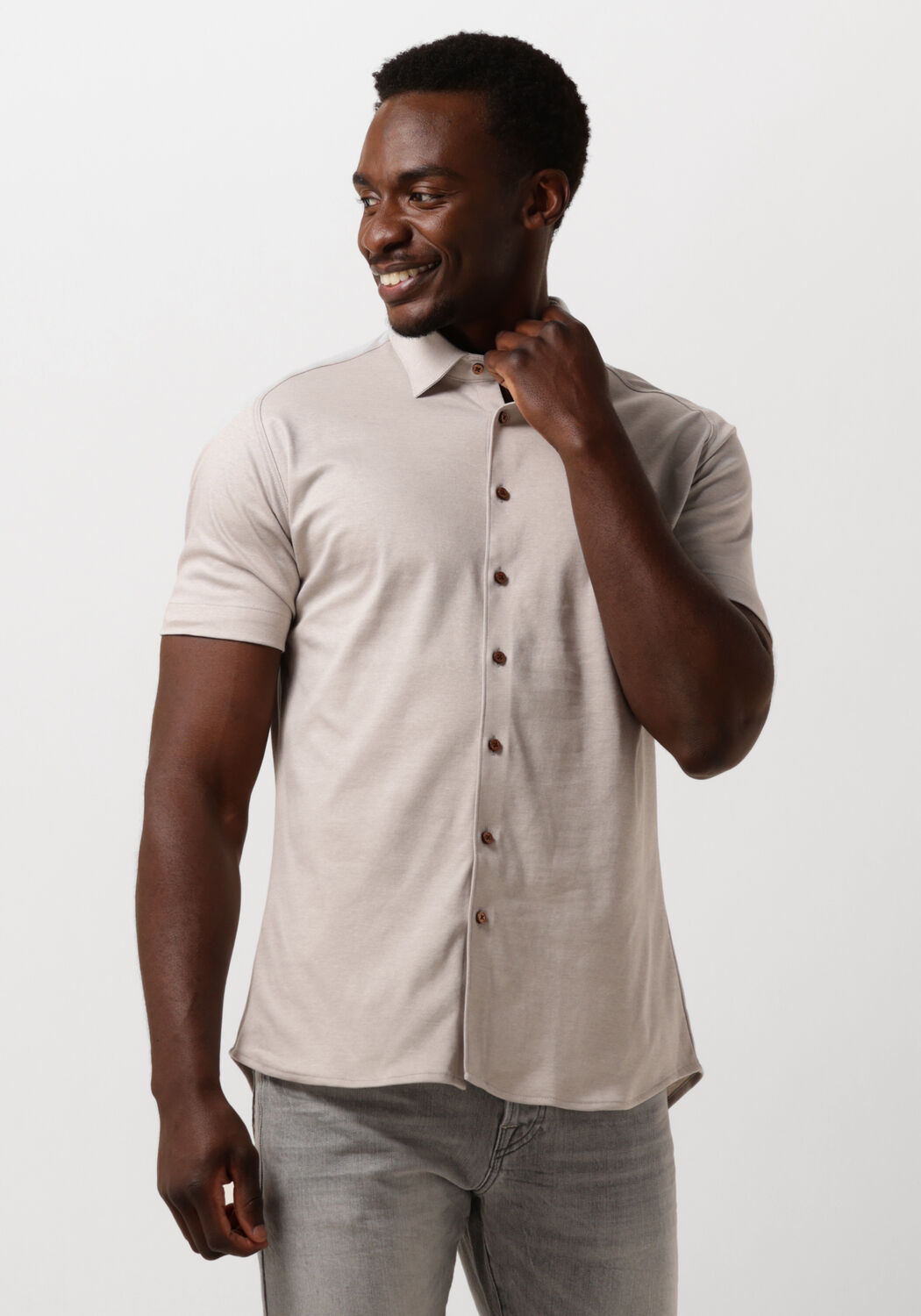 Desoto Short Sleeve Jersey Overhemd Beige