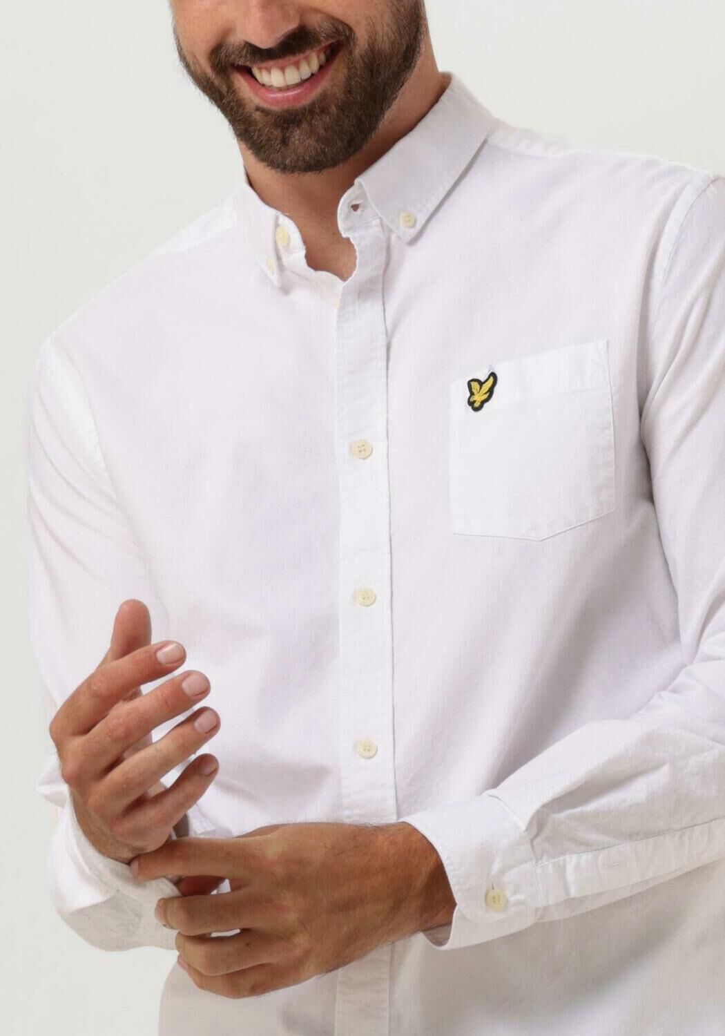 witte lyle scott casual overhemd regular fit light weight oxford shirt