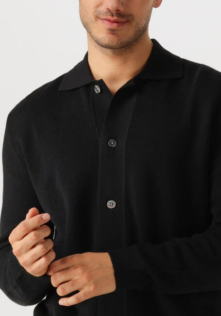 Zwarte SELECTED HOMME Truien/vesten LSHTRAY LS KNIT MERINO BUTTEN CARDIGAN - large