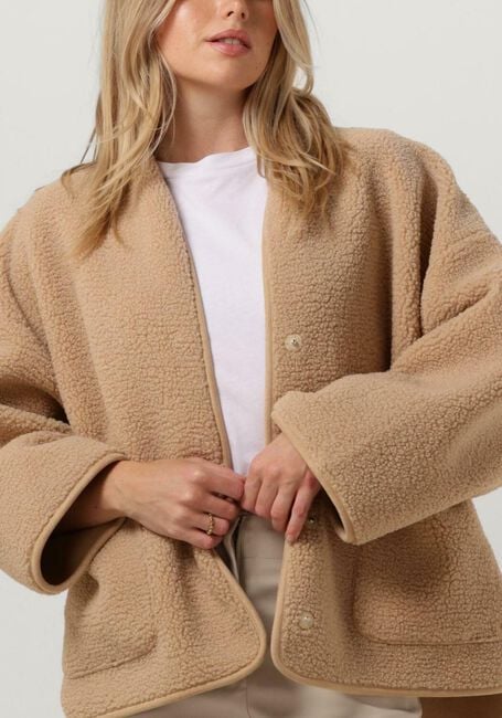 Camel KNIT-TED Leren jas JOKO - large