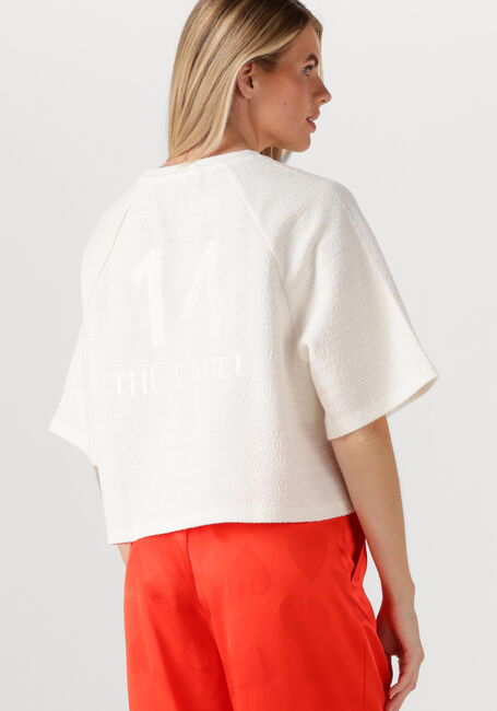 Creme ALIX THE LABEL T-shirt LADIES KNITTED BOUCLE T-SHIRT - large