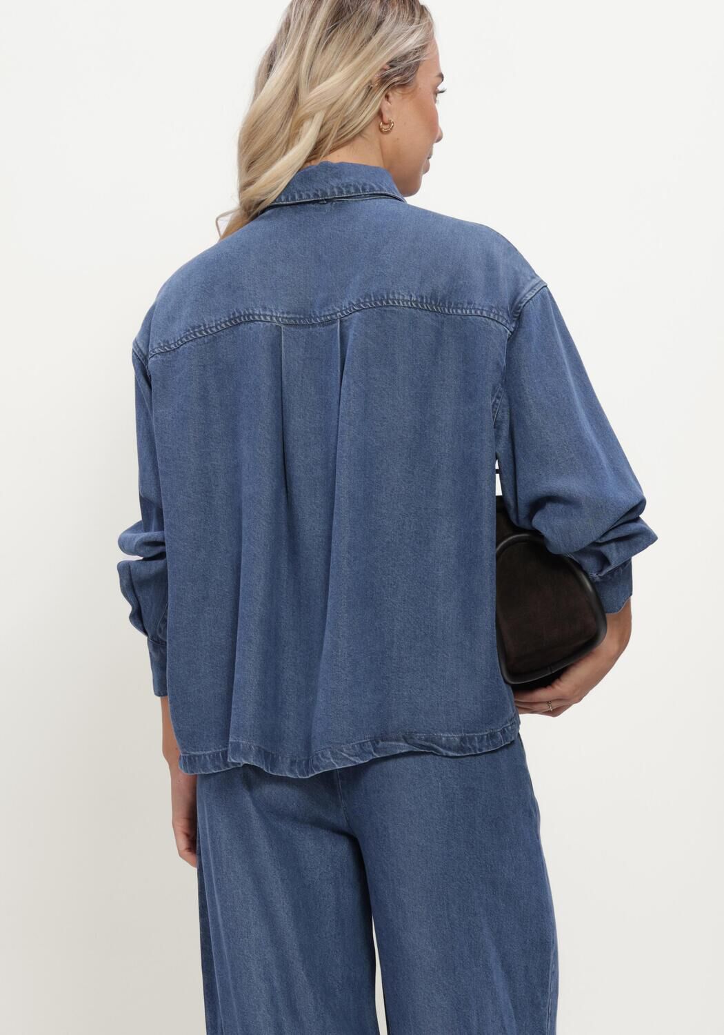 Blauwe SIMPLE Blouses WV-HVY-TENCEL-26-3 - large