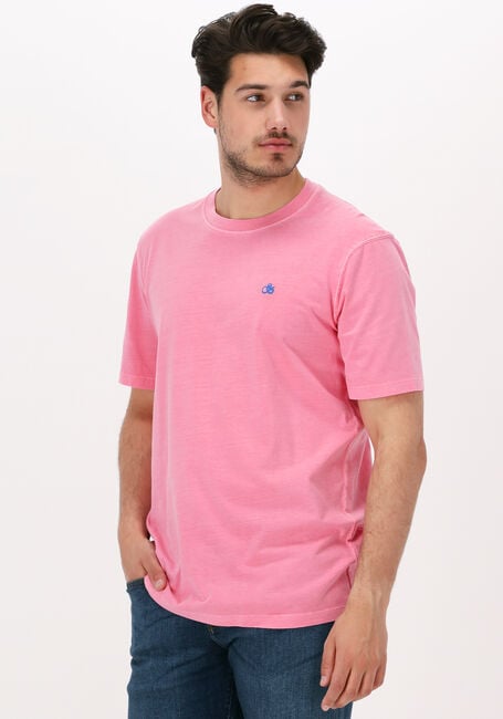 Roze SCOTCH & SODA T-shirt GARMENT-DYED CREWNECK TEE WITH EMBROIDERY LOGO - large