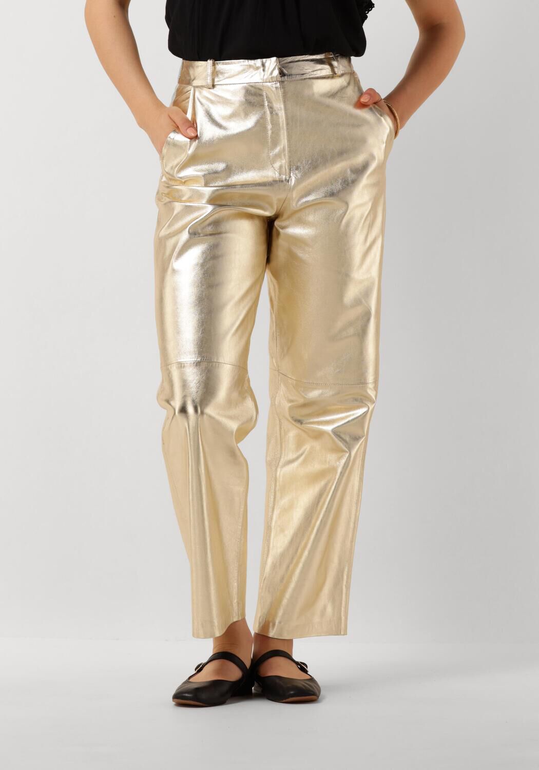 IBANA Dames Broeken Perfecta Metallic Goud