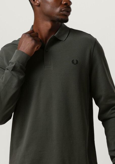 Olijf FRED PERRY Polo LONG SLEEVE PLAIN FRED PERRY SHIRT - large