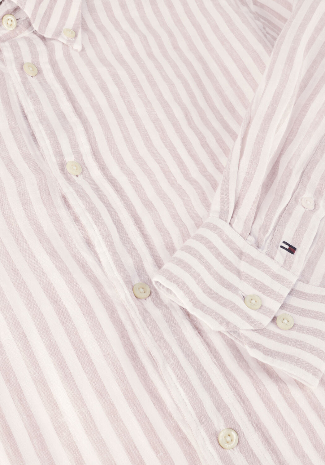 Beige TOMMY HILFIGER Casual overhemd DC BOLD LINEN STRIPE SHIRT - large