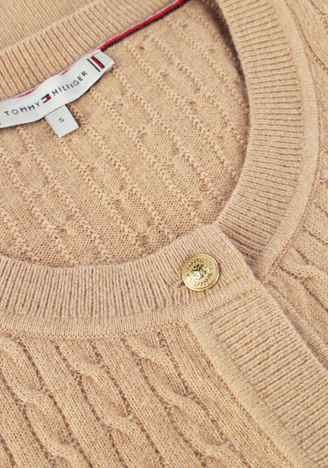 Bruine TOMMY HILFIGER Top MINI CABLE C-NK CARDI SS - large