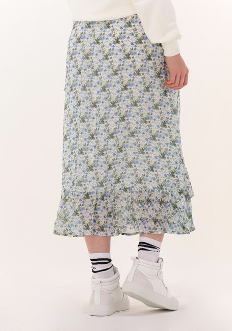 Blauwe COLOURFUL REBEL Midirok TIMI FLOWER RUFFLE MIDI SKIRT - large