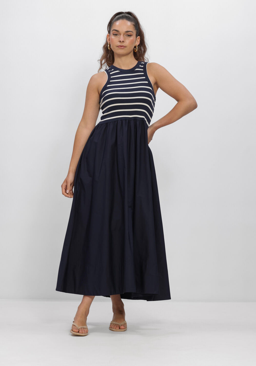 Donkerblauwe Y.A.S. Jurken YASMIRI SL LONG DRESS NOOS - large