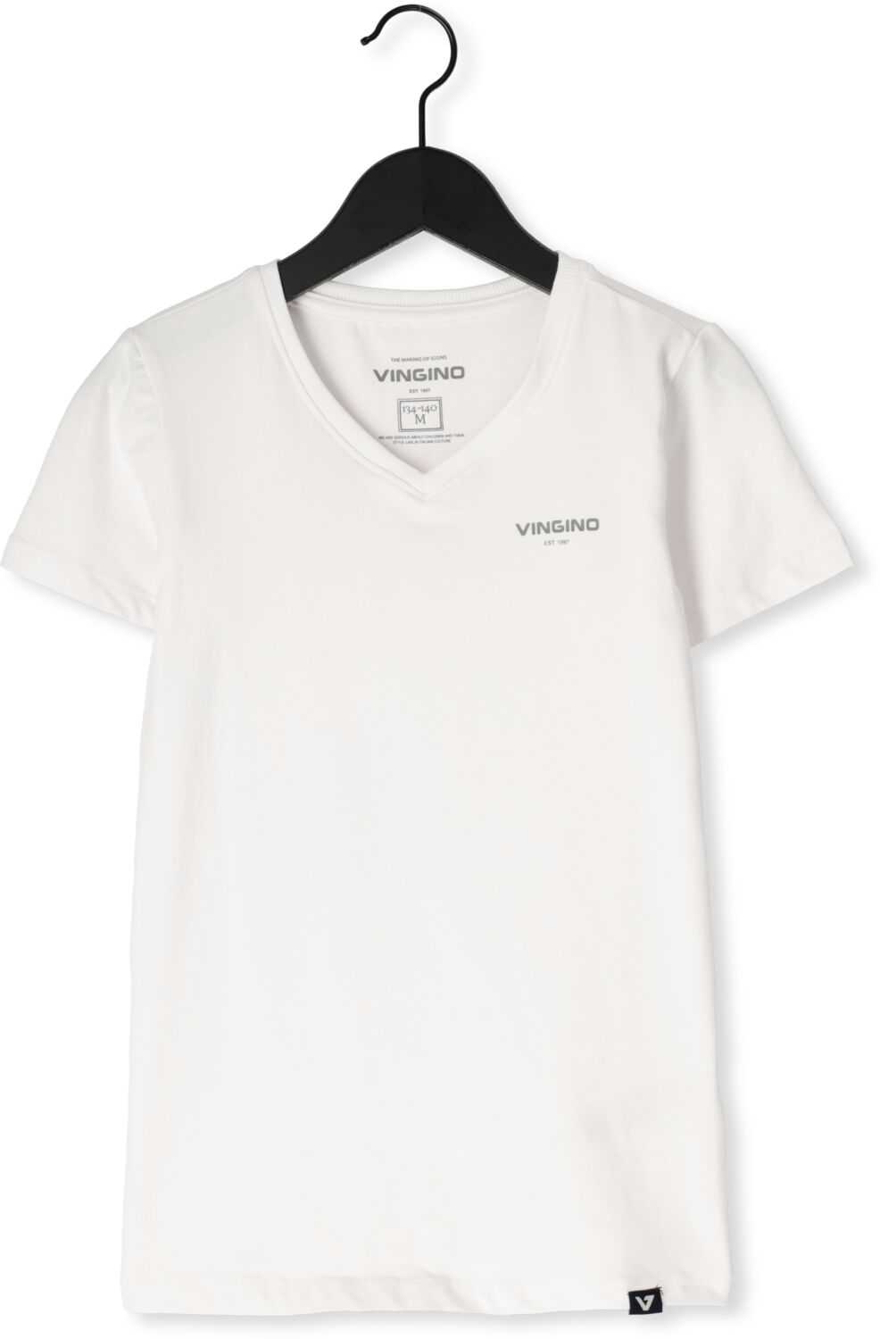 VINGINO Jongens Polo's & T-shirts Basic V Neck Wit