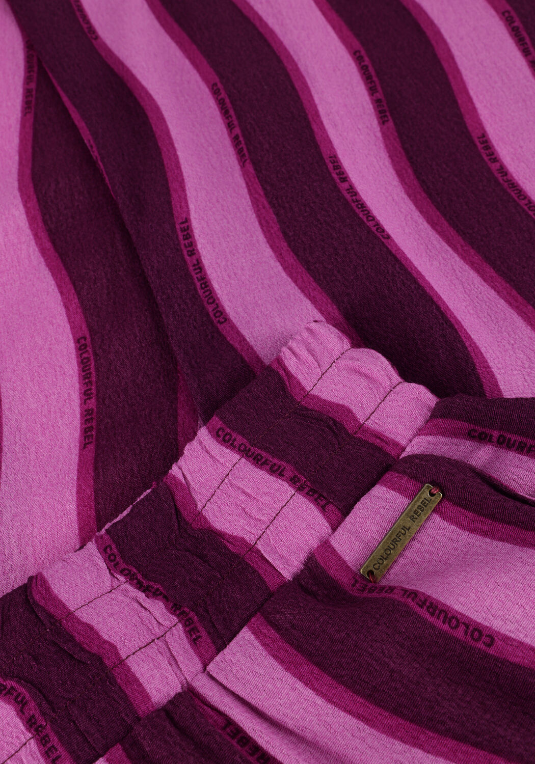 Paarse COLOURFUL REBEL Wijde broek MELODY STRIPES STRAIGHT PANTS - large