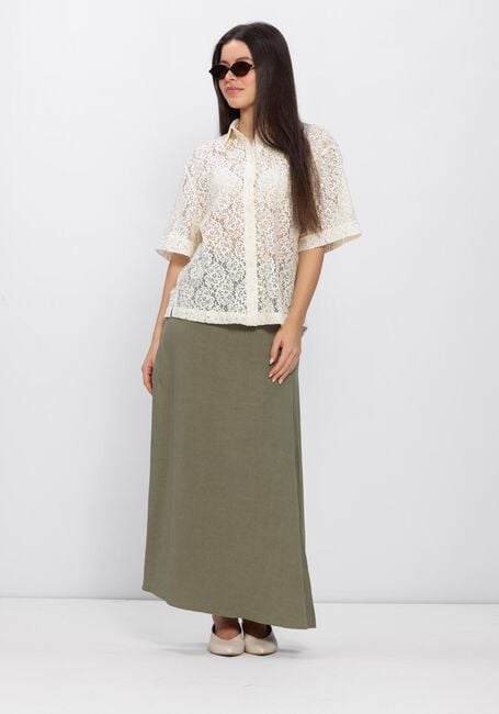 Groene SELECTED WOMEN Maxirok SLFVIVA HW ANKLE LINEN BLEND SKIRT - large