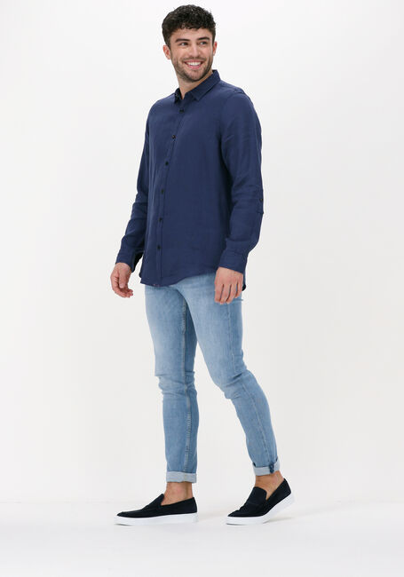 Donkerblauwe SCOTCH & SODA Casual overhemd REGULAR FIT GARMENT-DYED LINEN SHIRT - large