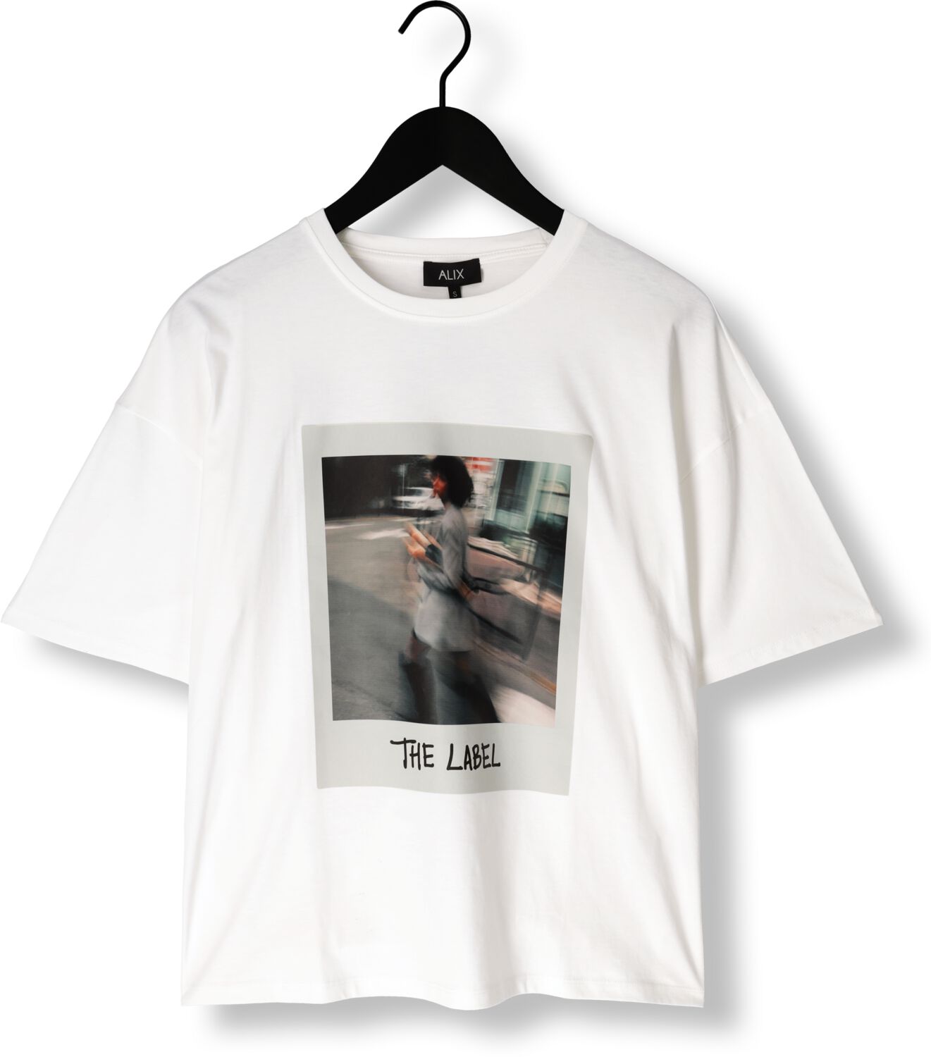 ALIX THE LABEL Dames Tops & T-shirts Ladies Knitted Polaroid Tshirt Wit