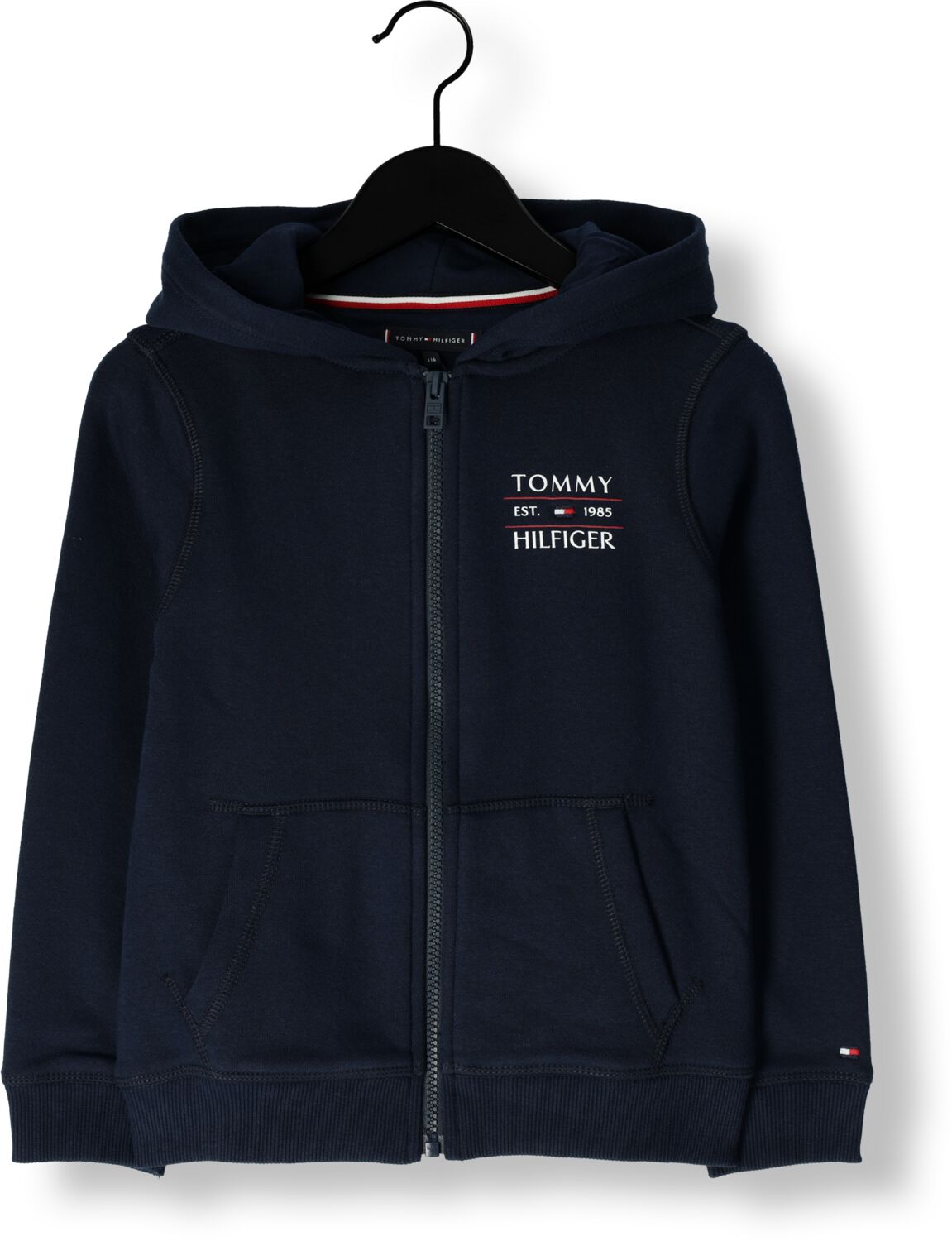 TOMMY HILFIGER Jongens Truien & Vesten Tommy Flag Hilfiger Zip Hoodie Donkerblauw
