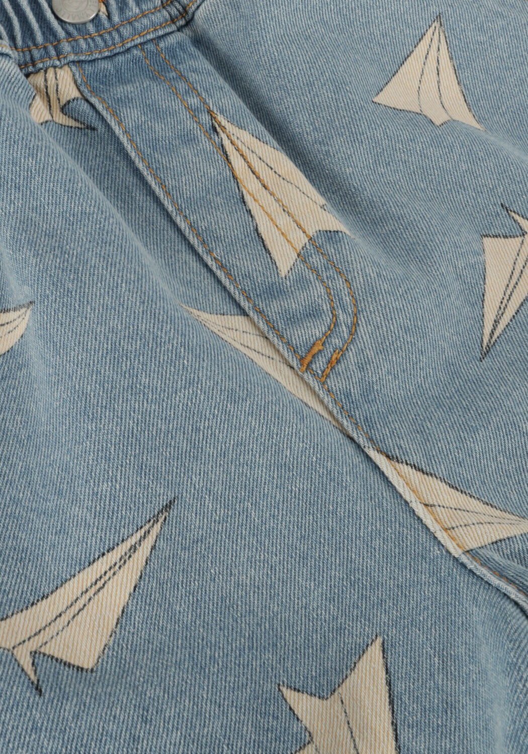 Blauwe Jelly Mallow Broeken PAPER AIRPLANE DENIM SHORTS - large