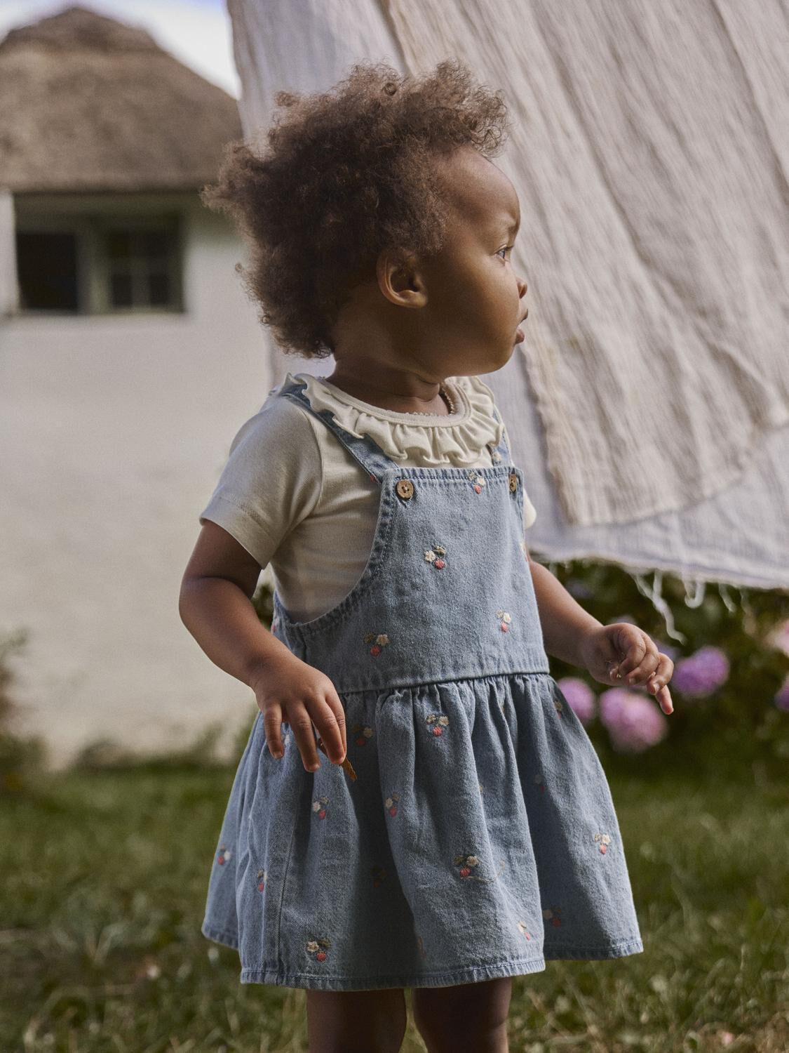 Blauwe LIL' ATELIER Jurken NBFFUNDA DNM EMB SKIRTALL 2160-FD LIL - large