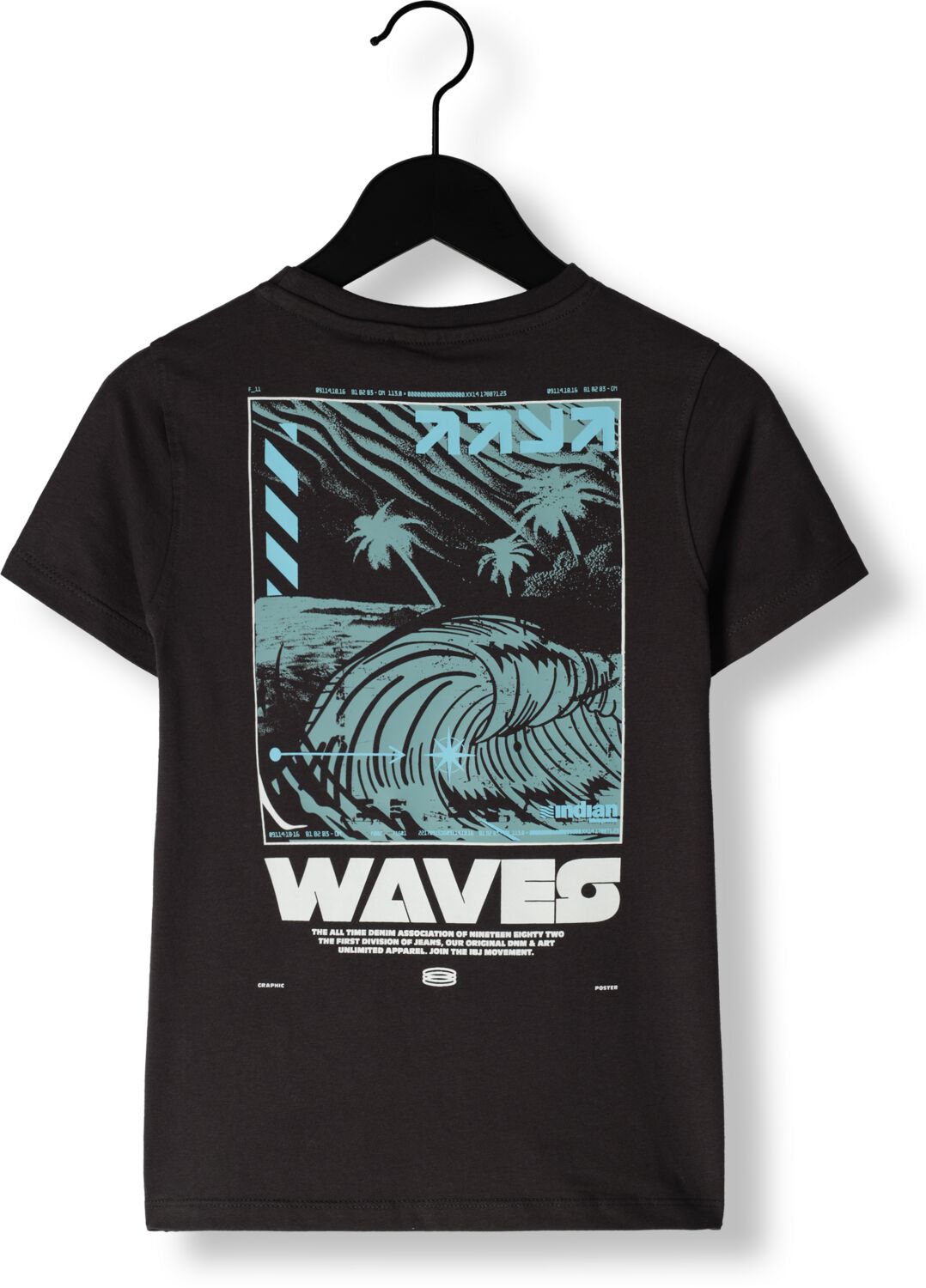 INDIAN BLUE JEANS Jongens Polo's & T-shirts T-shirt Backprint Wave Grijs