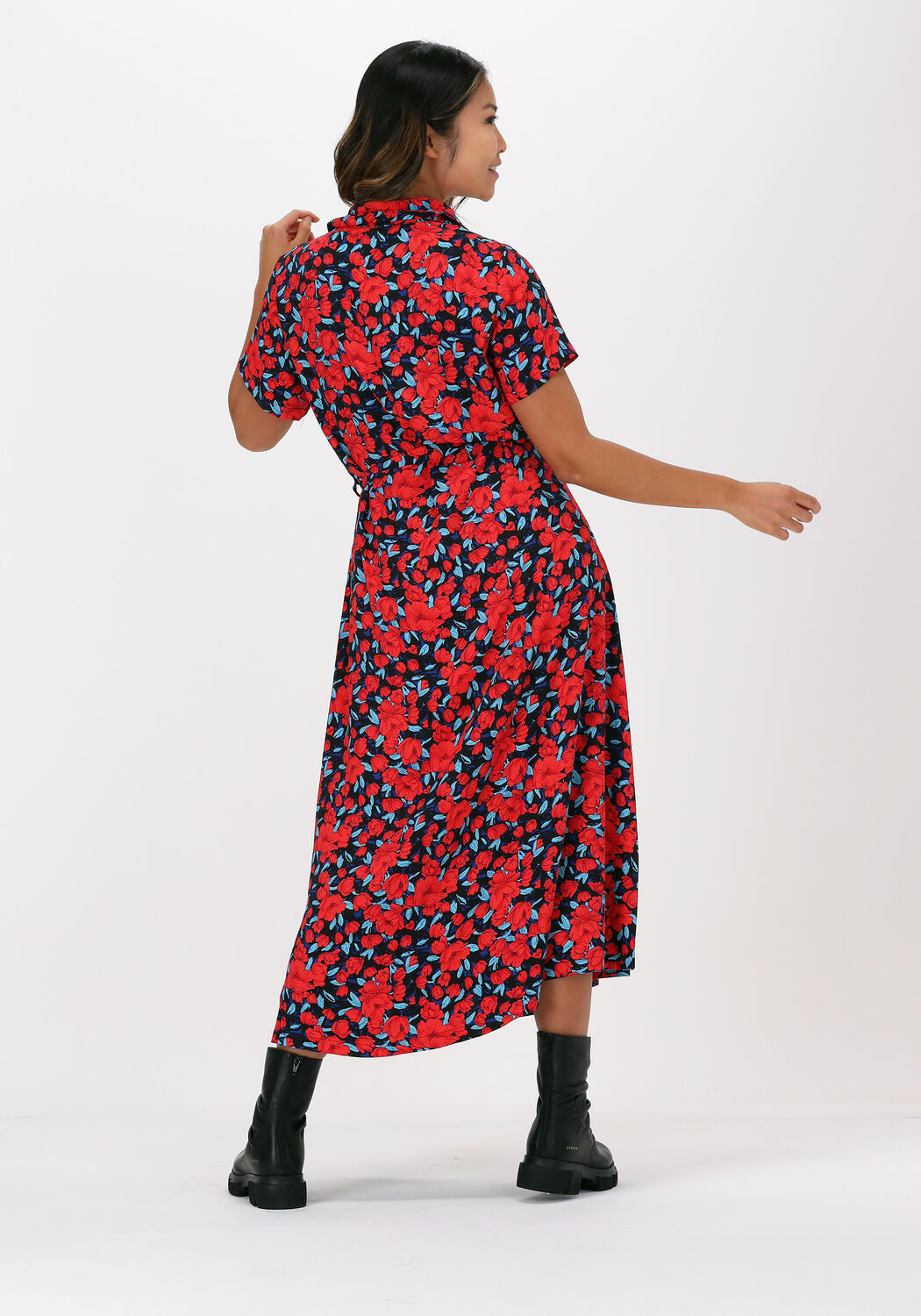 multi colourful rebel midi jurk dalia maxi shirt dress