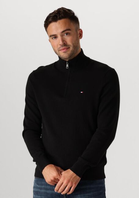 Zwarte TOMMY HILFIGER Trui PIMA ORG CTN CASHMERE ZIP MOCK - large