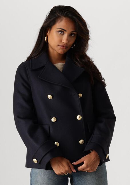 Donkerblauwe TOMMY HILFIGER Jack WOOL BLEND DB PEACOAT - large