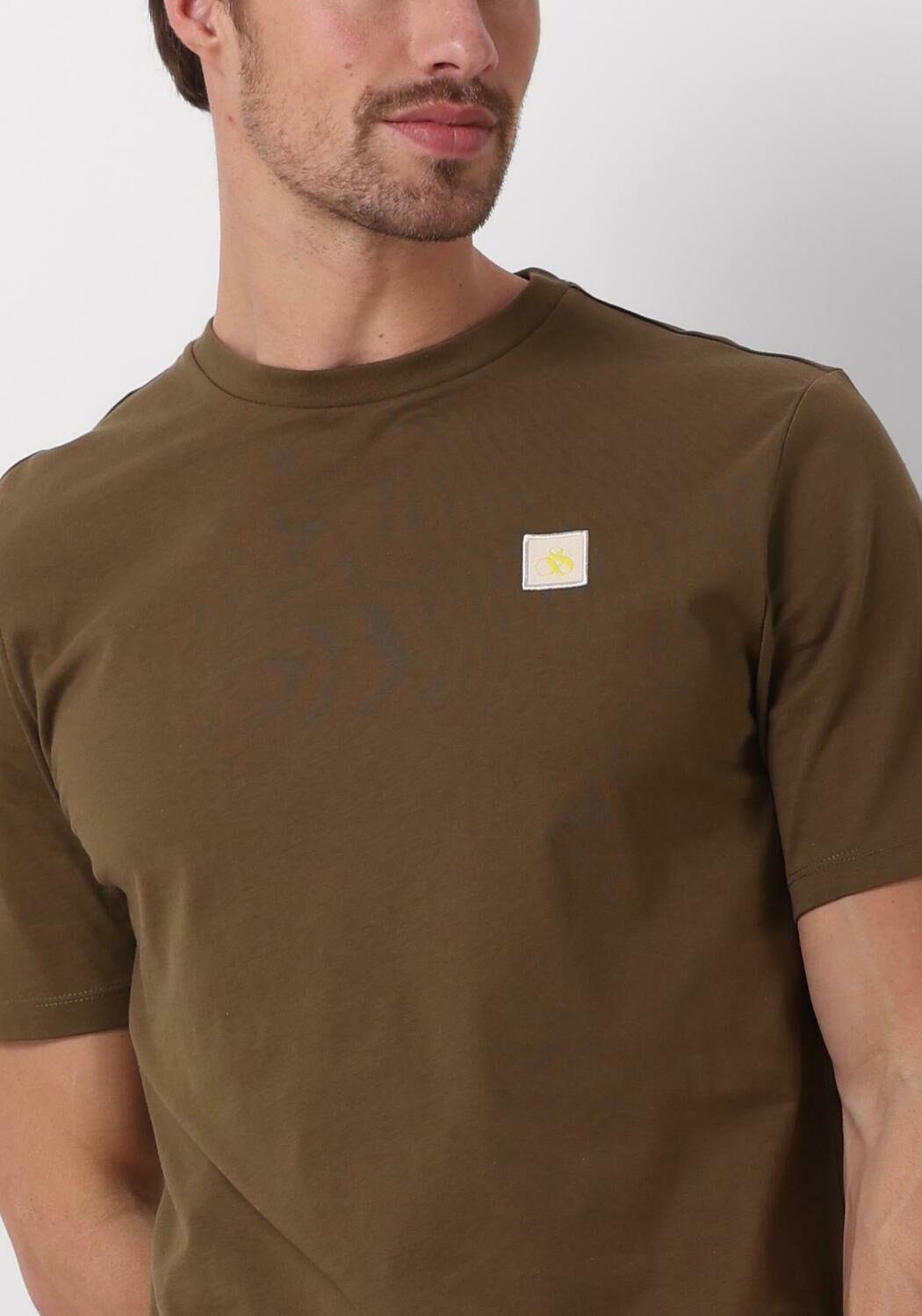 SCOTCH & SODA Heren Polo's & T-shirts Essential Logo Badge T-shirt Groen