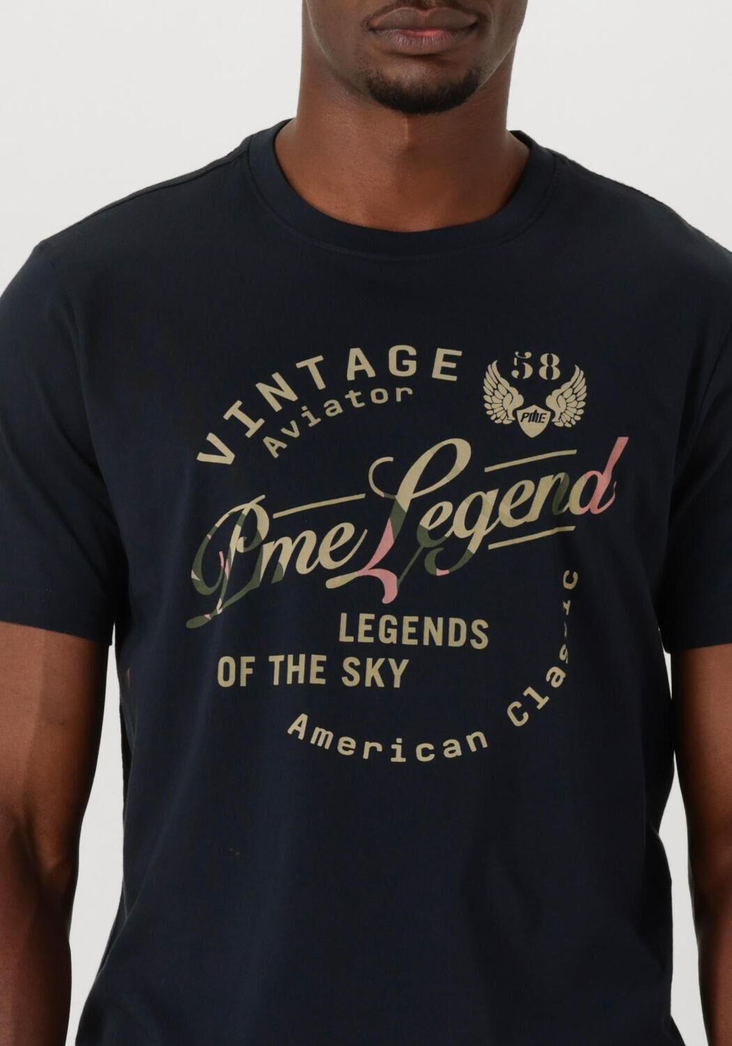 PME LEGEND Heren Polo's & T-shirts Single Jersey Package Donkerblauw