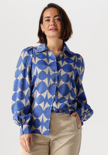 Blauwe SUMMUM Blouses BLOUSE TWO TONE PRINT - large