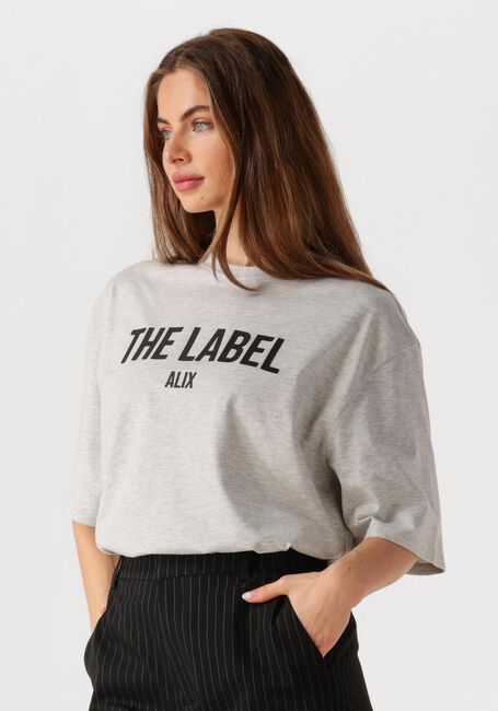 Grijze ALIX THE LABEL T-shirt LADIES KNITTED THE LABEL TSHIRT - large