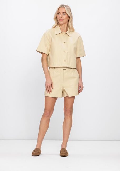 Beige STUDIO AR Leren jas EVELINE SHEEP SOFT WAXED - large