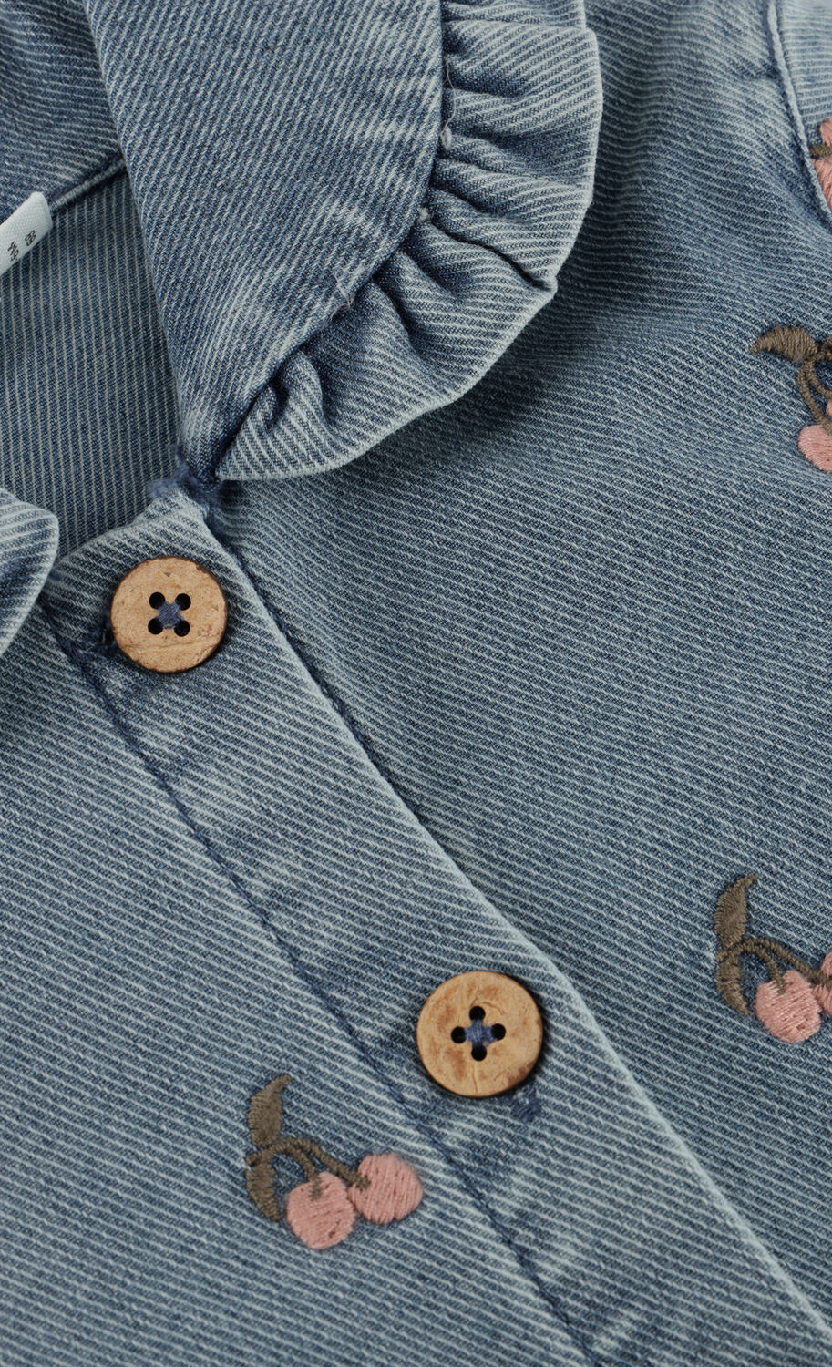 Lichtblauwe LIL' ATELIER Blouses NBFDEVA LOOSE DNM EMB JACKET 2024-ES LIL - large