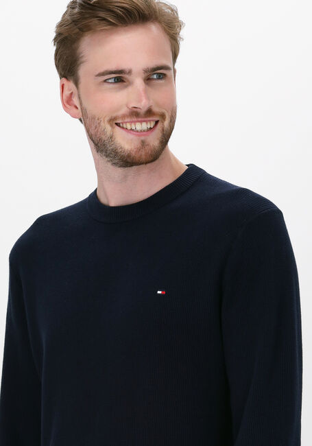 Donkerblauwe TOMMY HILFIGER Trui BASIC STRUCTURE CREW NECK - large