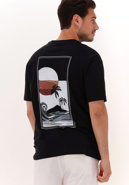 Zwarte COLOURFUL REBEL T-shirt SUNSET BACK PRINT BASIC TEE - large