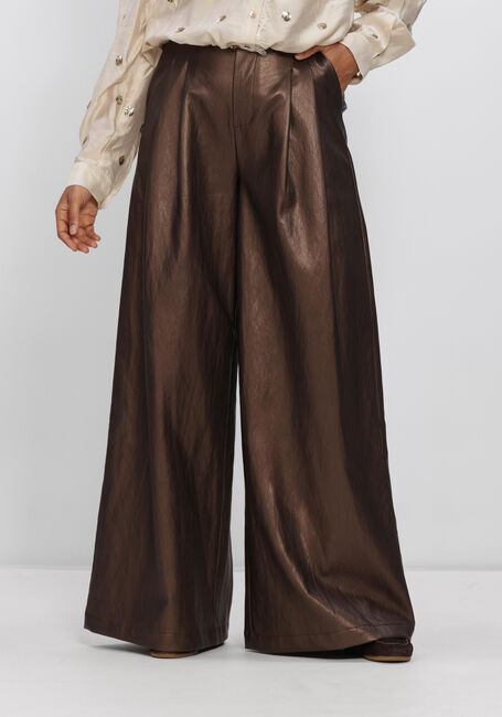 Bruine NUKUS Wijde broek BODINE PANTS PU - large