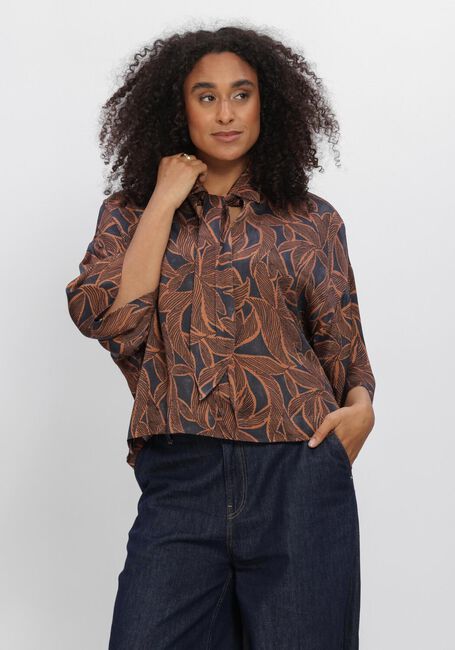 Bruine SUMMUM Blouses TOP ABSTRACT FLOWERS - large