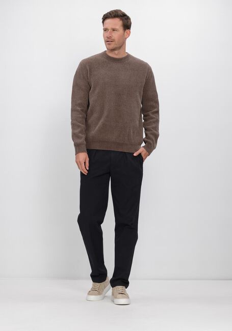 Bruine PROFUOMO Trui PULLOVER CREW NECK CHENILLE RIB - large