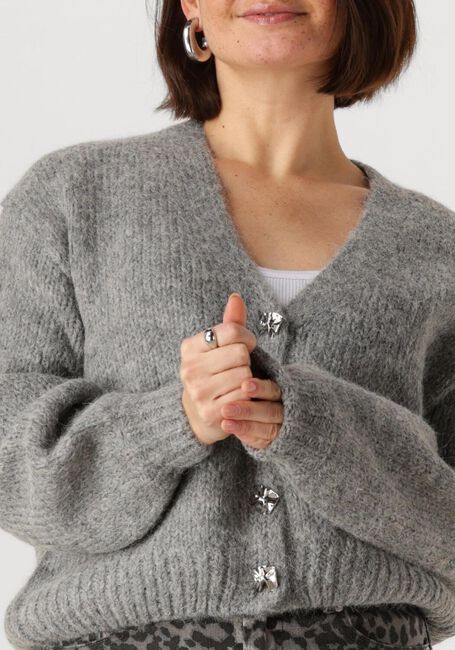 Grijze Y.A.S. Vest YASVIGGA LS KNIT CARDIGAN - large
