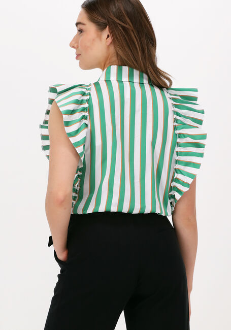 Groene ACCESS Blouse STRIPED SHIRT WITH RUFFLE SLEEVES - large