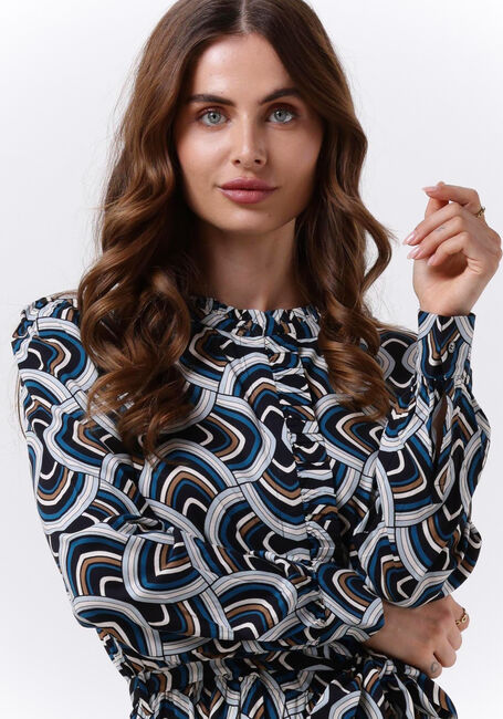 Blauwe DEA KUDIBAL Maxi jurk ADINA (V) - DRESS WITH RUFFLE DETAILS - large