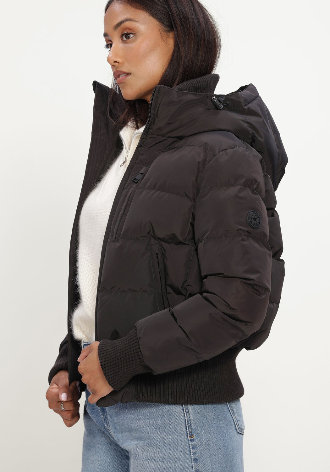 Zwarte AIRFORCE Gewatteerde jas TATE BOMBER - large