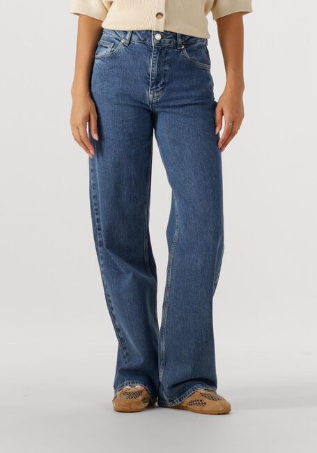 Donkerblauwe SELECTED FEMME Wide jeans SLFWIDE BEA-KORI MW JEANS - large