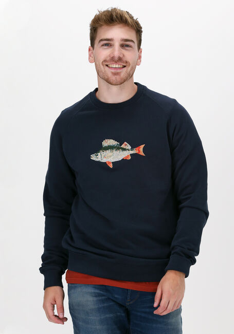 Donkerblauwe FORÉT Sweater BAIT SWEATSHIRT - large