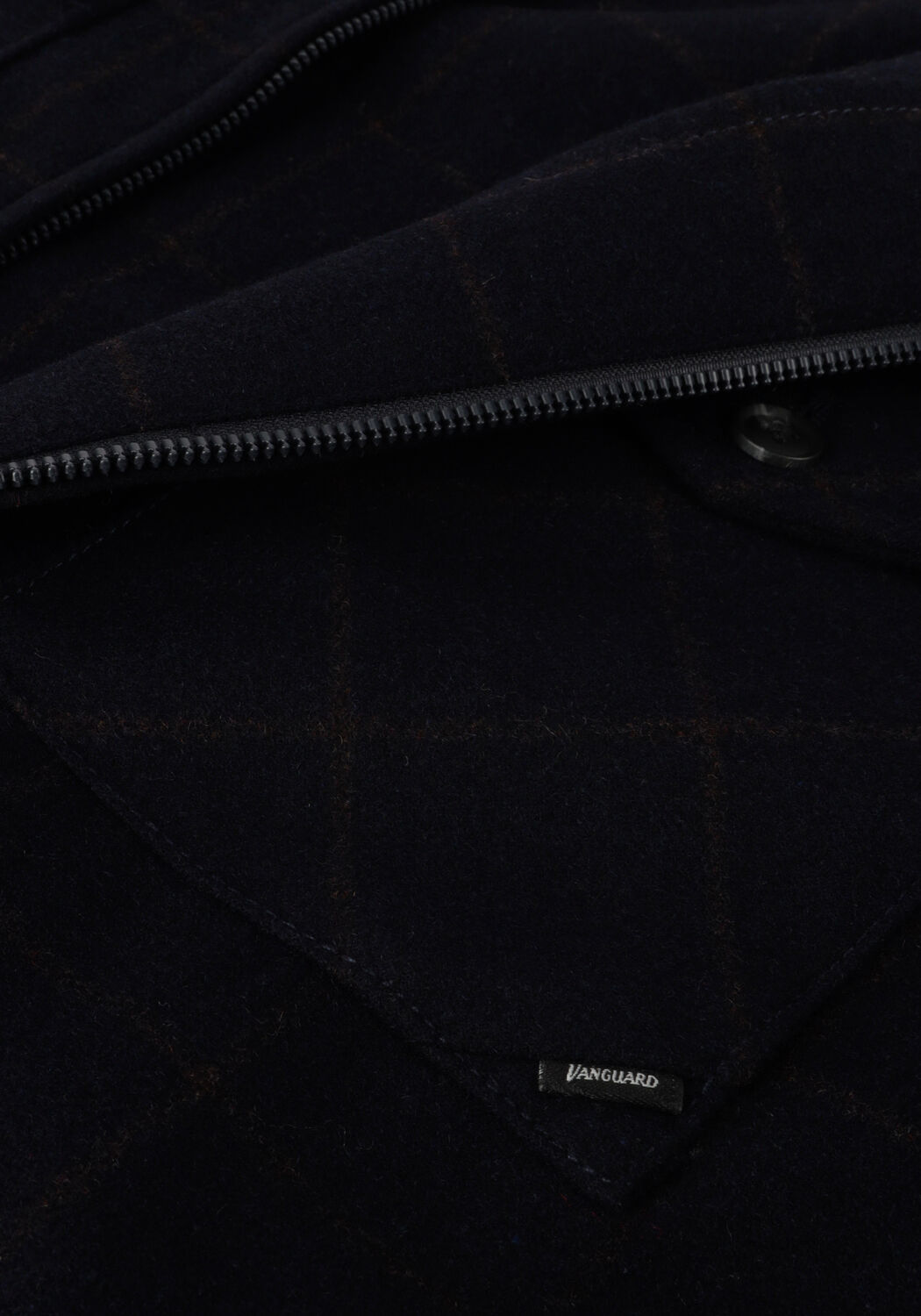 Donkerblauwe VANGUARD Overshirt LONG SLEEVE SHIRT CHECK FINE WOOLBLEND - large