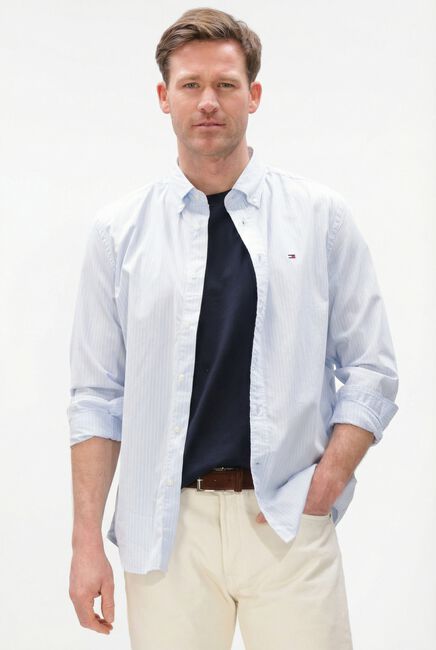 Lichtblauwe TOMMY HILFIGER Casual overhemd CORE HAIRLINE POPLIN RF SHIRT - large