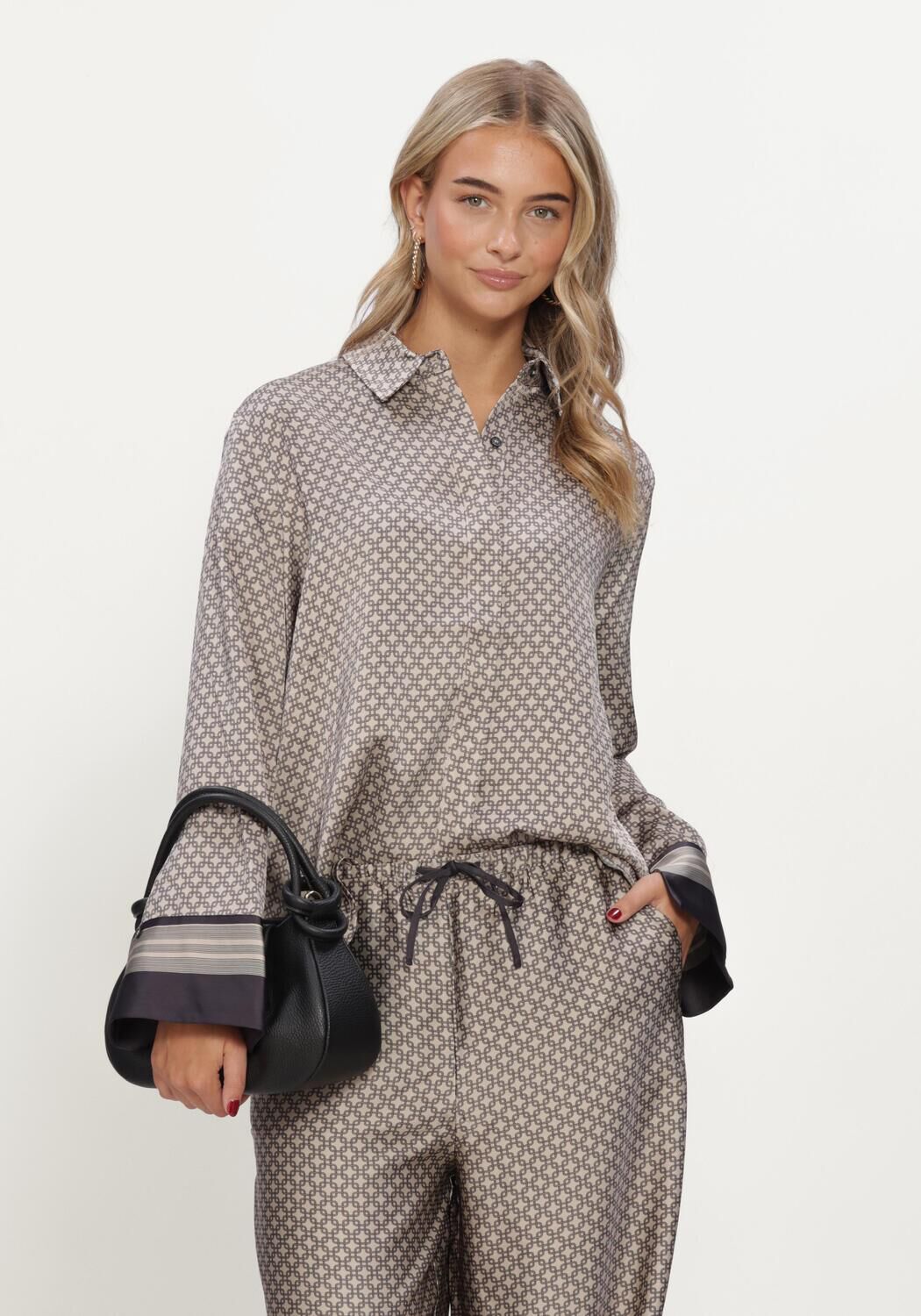 NEO NOIR Mistan Pattern Shirt Beige