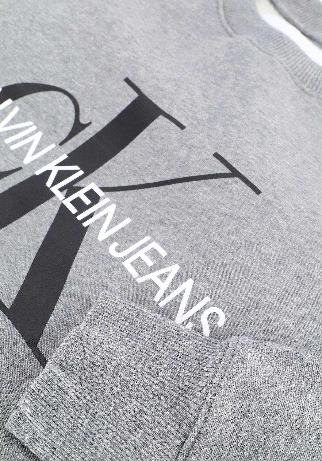 Grijze CALVIN KLEIN Sweater ICONIC MONOGRAM CREWNECK - large