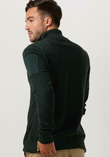 Groene PME LEGEND Trui HALF ZIP COLLAR COTTON KNIT - large