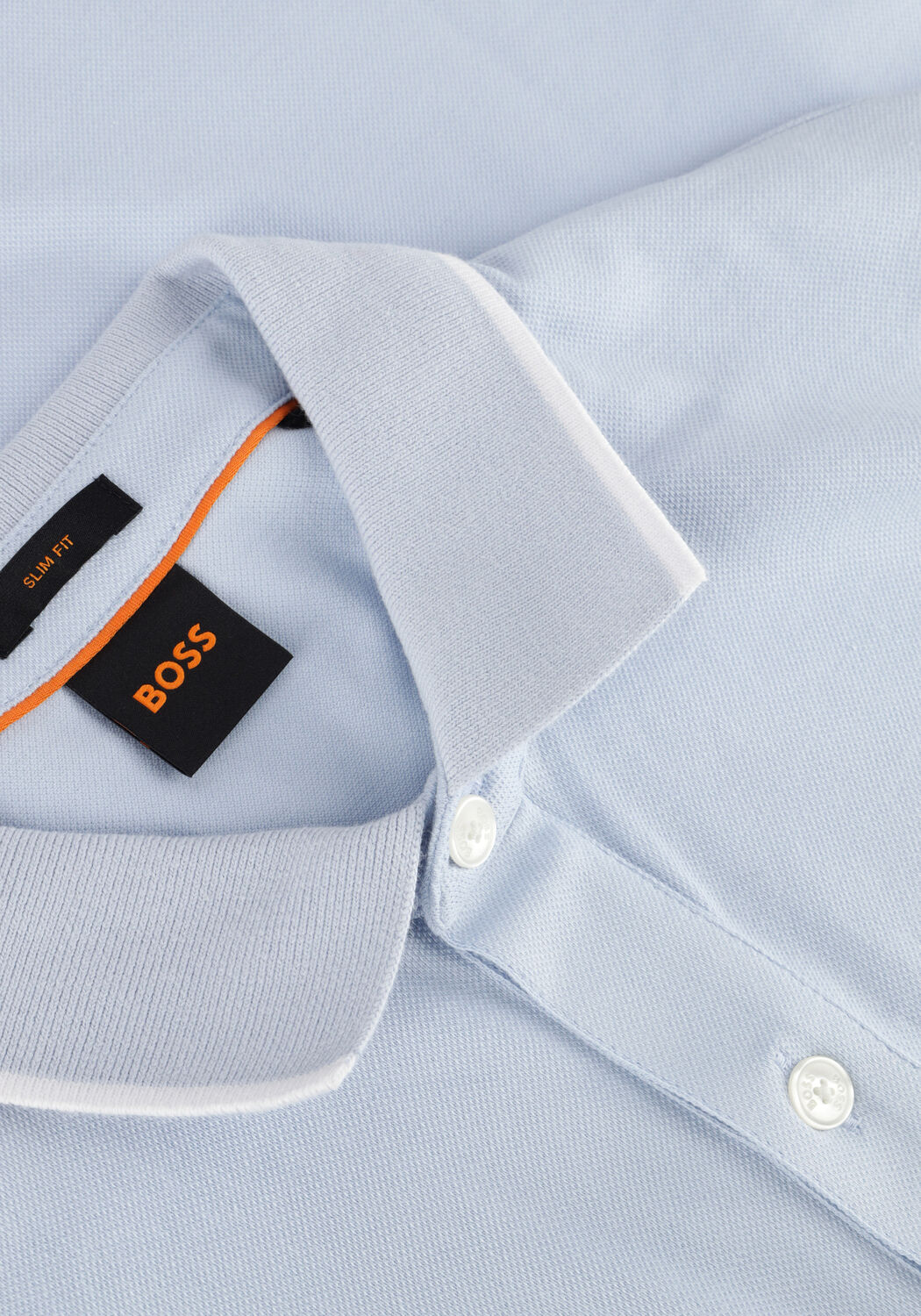 Lichtblauwe BOSS ORANGE Polo PASSERTIP - large
